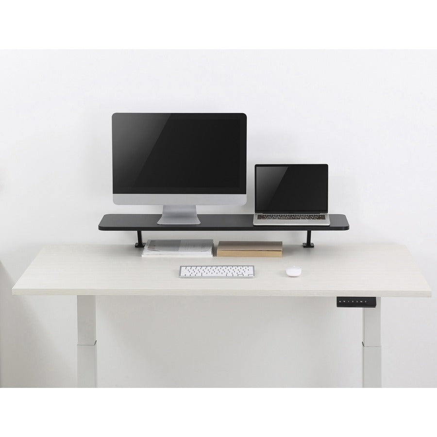 Kantek Wide Desktop Shelf/Monitor Stand - 40 lb Load Capacity - 5.10" Height x 39.40" Width x 10.20" Depth - Desk - Blac