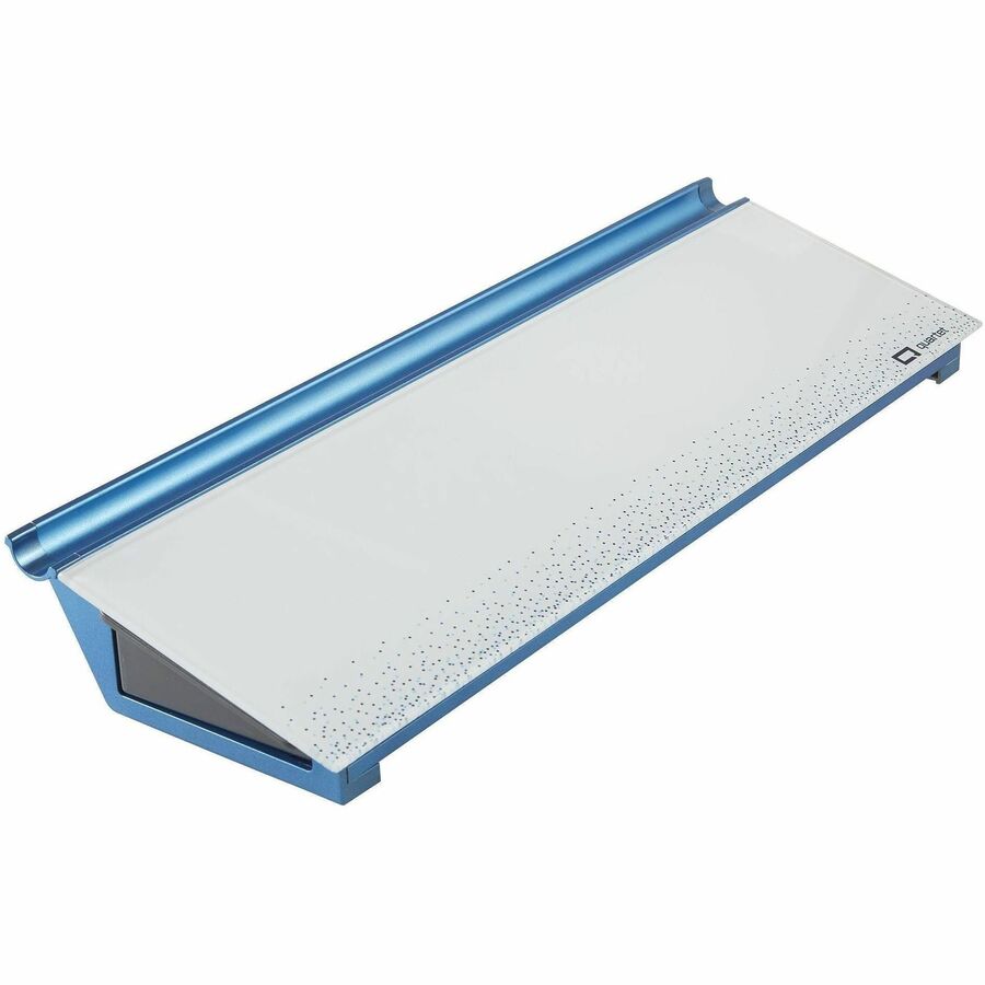 Quartet Dots Glass Dry-Erase Desktop Computer Pad - 18" (1.5 ft) Width x 6" (0.5 ft) Height - White/Blue Glass Surface -