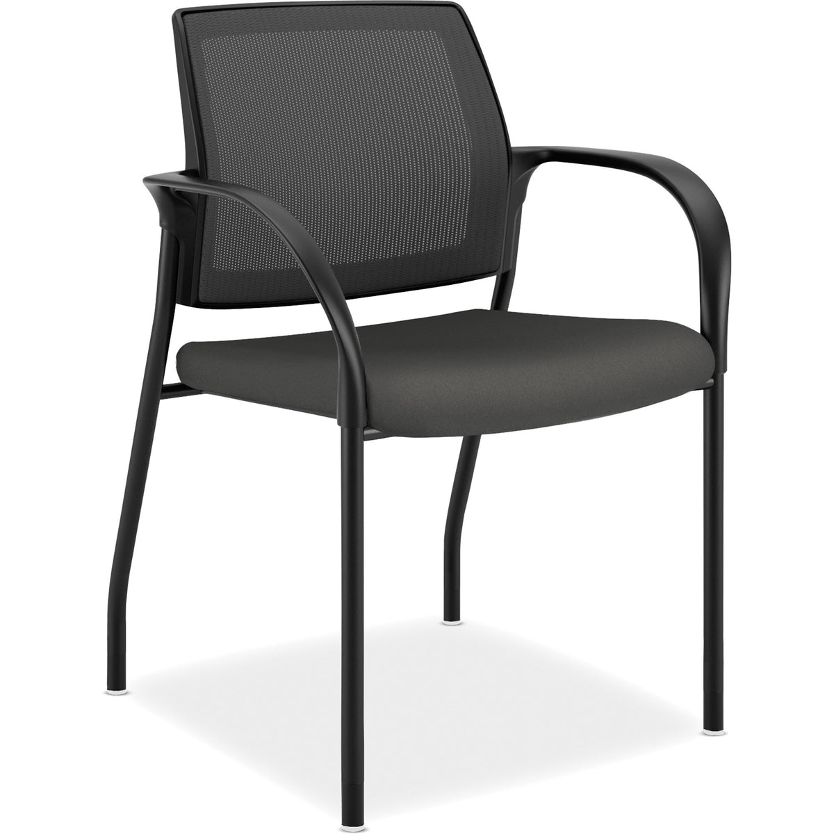 HON Ignition 4-Leg Stacking Chair - Iron Ore Seat Color - Foam Seat Material - Black Back Color - Four-legged Base - 1 E