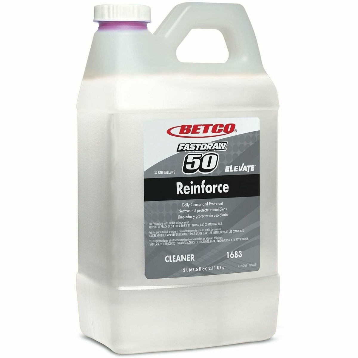 Betco Elevate Reinforce Cleaner, Citrus Scent, 67.6 Oz, Fastdraw Pack Of 4 - Ready-To-Use - 67.6 fl oz (2.1 quart) - Lem