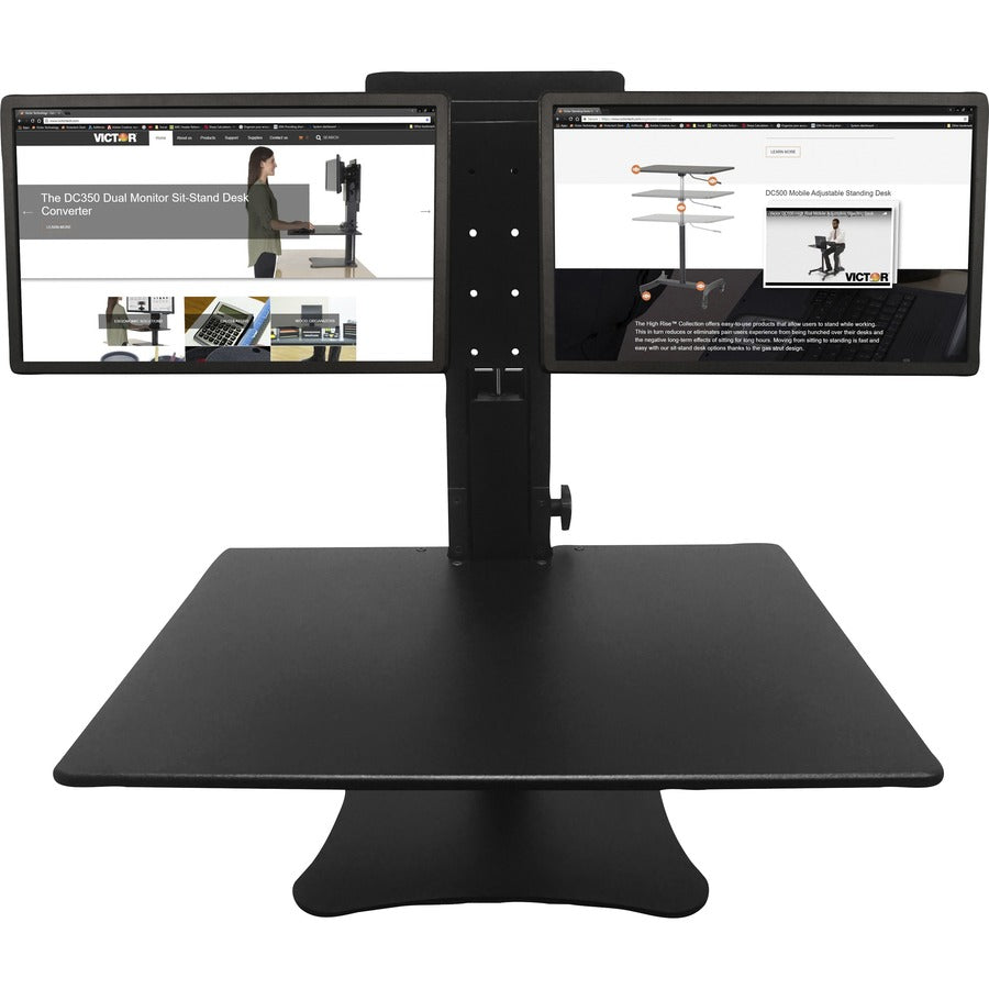 Victor DC350 Dual Monitor Sit-Stand Desk Converter - Up to 24" Screen Support - 25 lb Load Capacity - 20" Height x 28" W