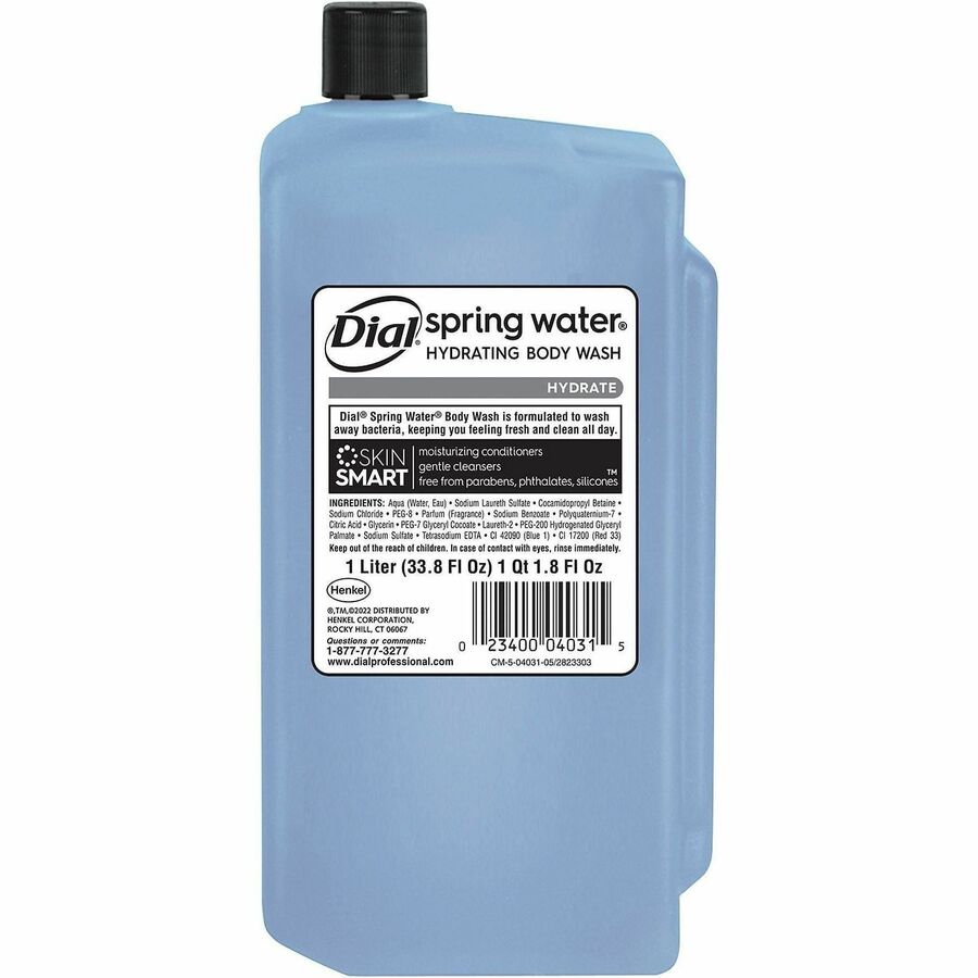 Dial Professional Spring Body Wash Dispenser Refill - Spring Water Scent - 1.06 quart - Bacteria Remover - Body - Moistu