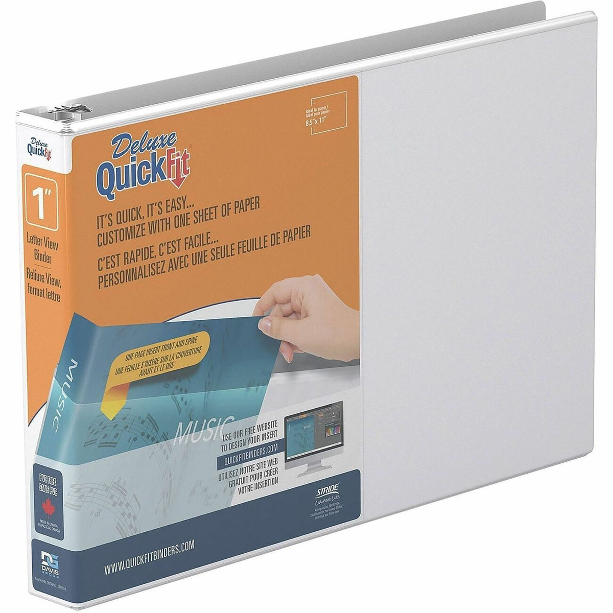 QuickFit 97110 Ring Binder - 1" Binder Capacity - Letter - 8 1/2" x 11" Sheet Size - 200 Sheet Capacity - 3 Ring - Faste