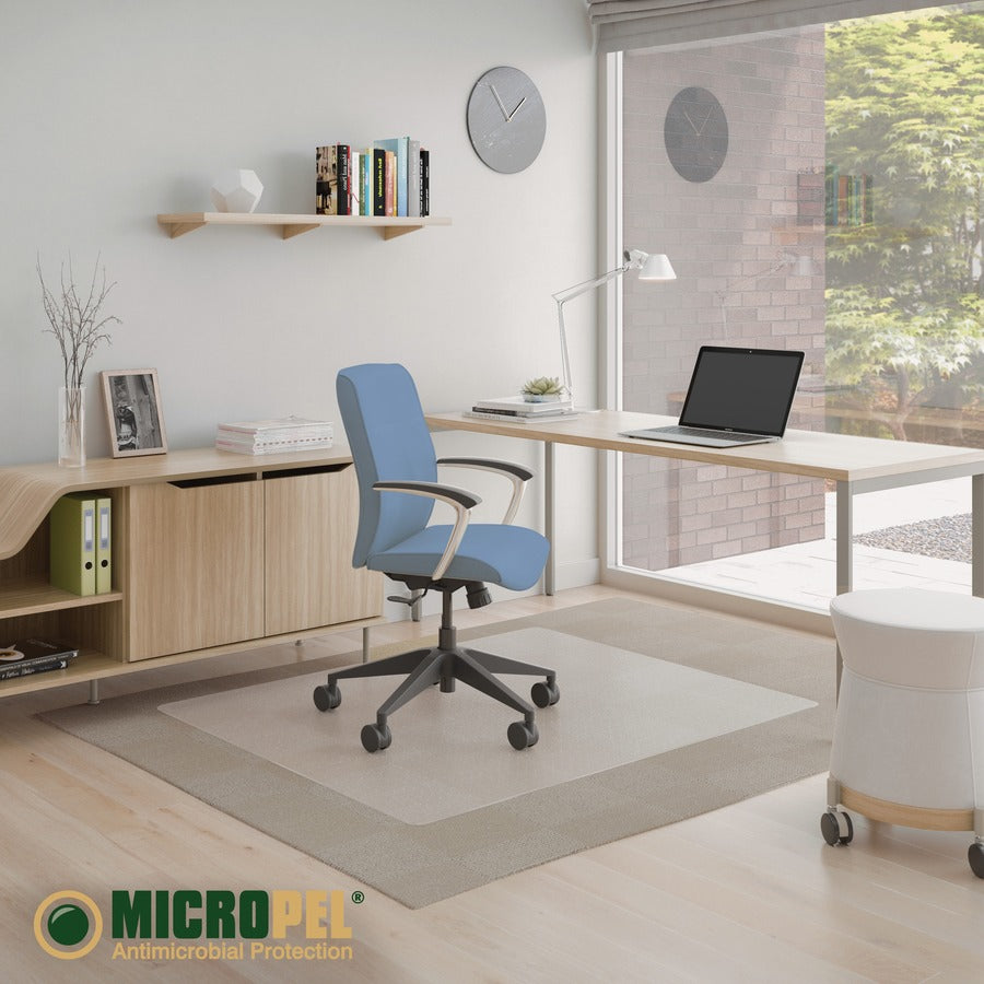 Deflecto SuperMat+ Chairmat - Home Office, Commercial - 60" Length x 46" Width x 0.500" Thickness - Rectangular - Polyvi