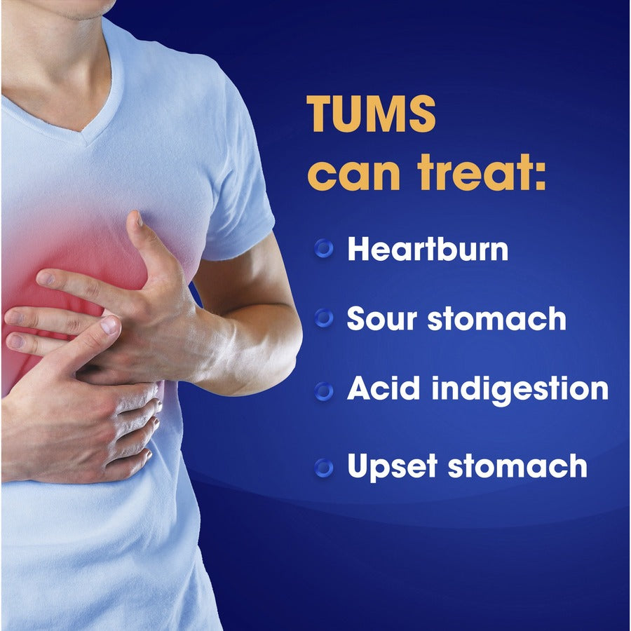 TUMS Chewy Bites Chewable Antacid Tablets - For Acid Indigestion, Heartburn, Sour Stomach, Upset Stomach - Assorted Berr