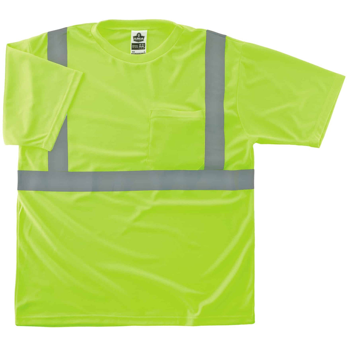 Ergodyne 8289 Type R Class 2 T-Shirt - Extra Small (XS) Size - Fabric, Polyester - Lime