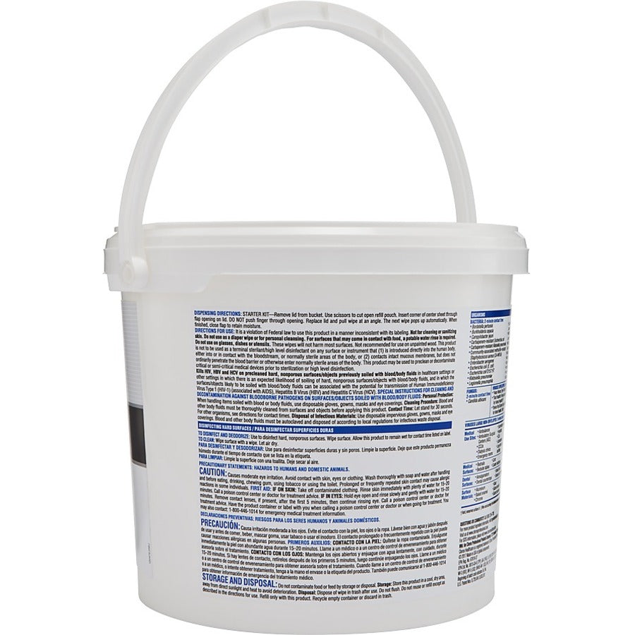 Clorox Healthcare VersaSure Cleaner Disinfectant Wipes - 12" Length x 12" Width - Alcohol-free, Strong, Easy to Use - Wh