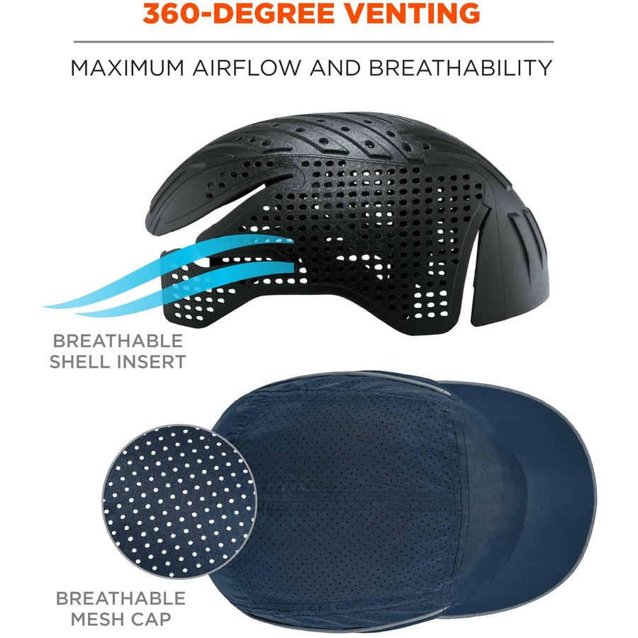 Ergodyne 8965 Long Brim Cap with LED Light - Recommended for: Mechanic, Baggage Handling, Factory, Home, Industrial - 1