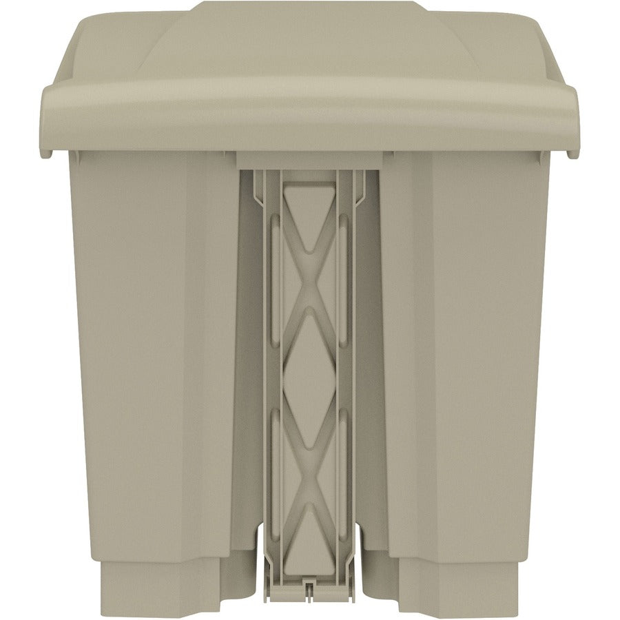 Safco Plastic Step-on Waste Receptacle - 8 gal Capacity - Easy to Clean, Foot Pedal, Lightweight - 17.3" Height x 16" Wi