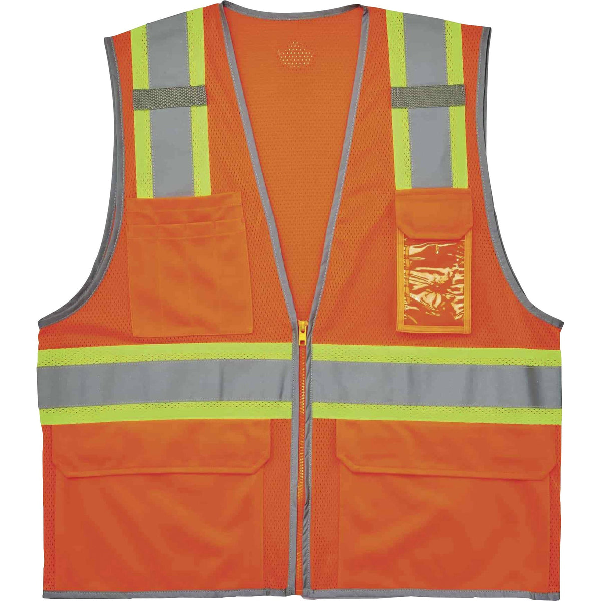 Ergodyne 8246Z Two-Tone Mesh Vest Type R, Class 2 - Recommended for: Baggage Handling - Large/Extra Large - Zipper Closu