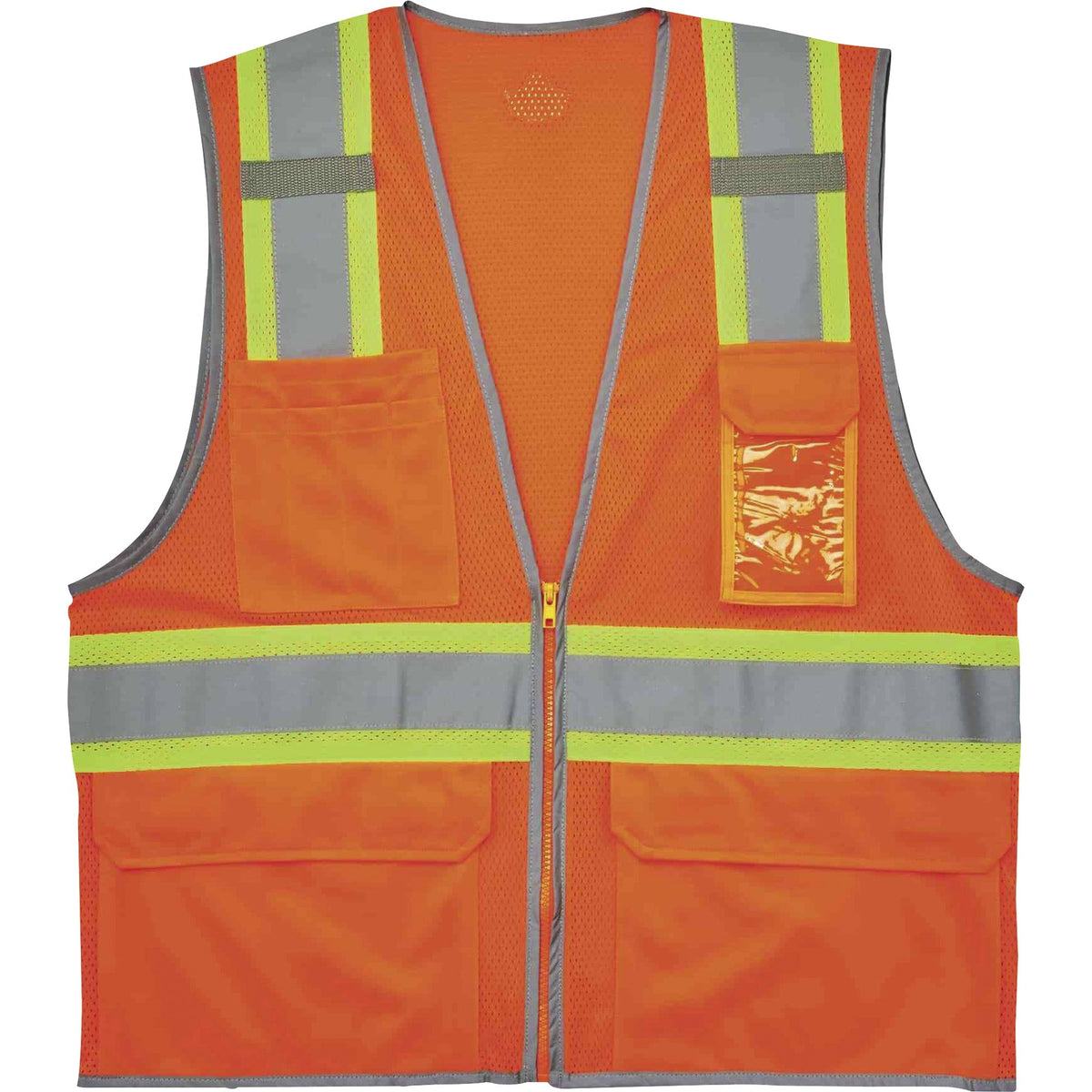 Ergodyne 8246Z Two-Tone Mesh Vest Type R, Class 2 - Recommended for: Baggage Handling - 4-Xtra Large/5-Xtra Large - Zipp