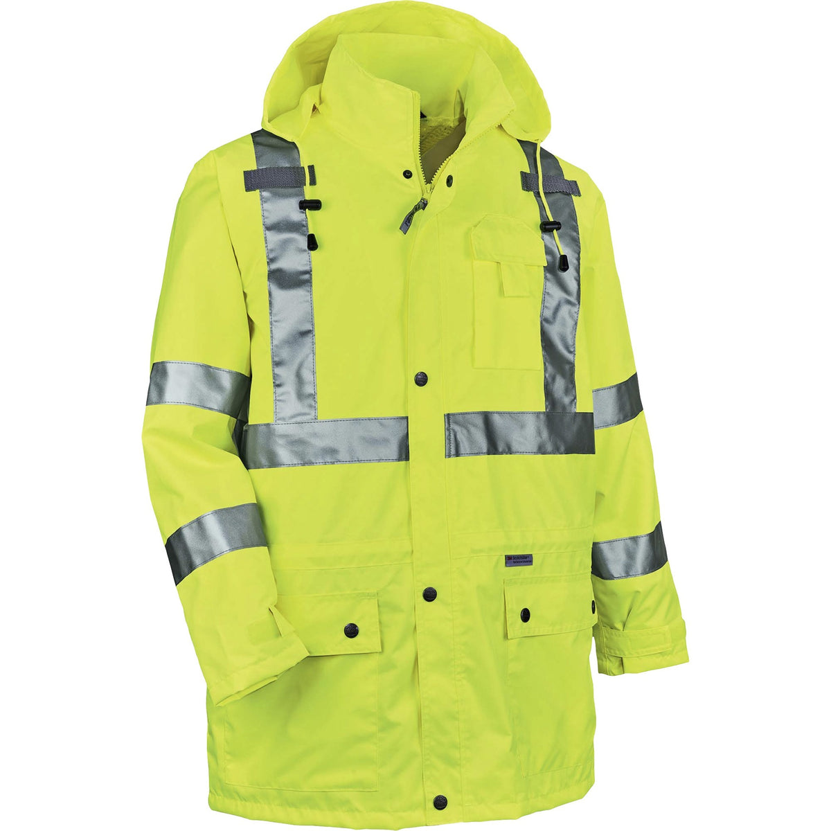 Ergodyne 8365 Type R Class 3 Rain Jacket - Recommended for: Construction, Utility, Emergency, Airline Crew, Railway Work