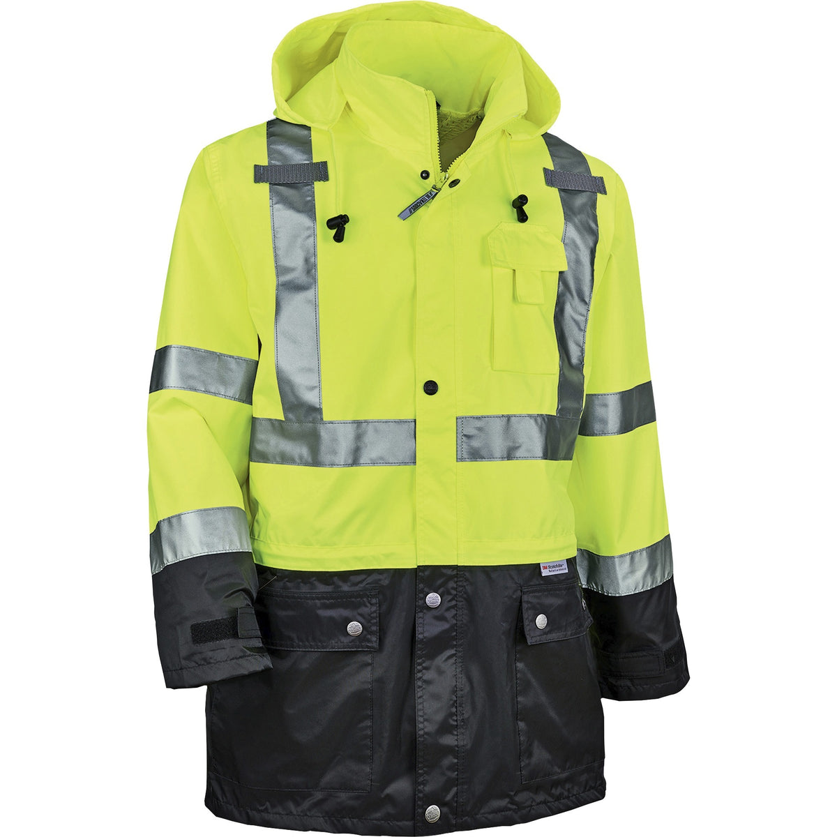 Ergodyne 8365BK Type R Class 3 Front Rain Jacket - 1 Each