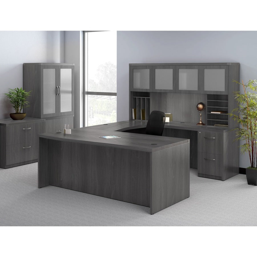 Safco Aberdeen Series 72" Hutch, Glass Doors - Rectangle - 1 Each
