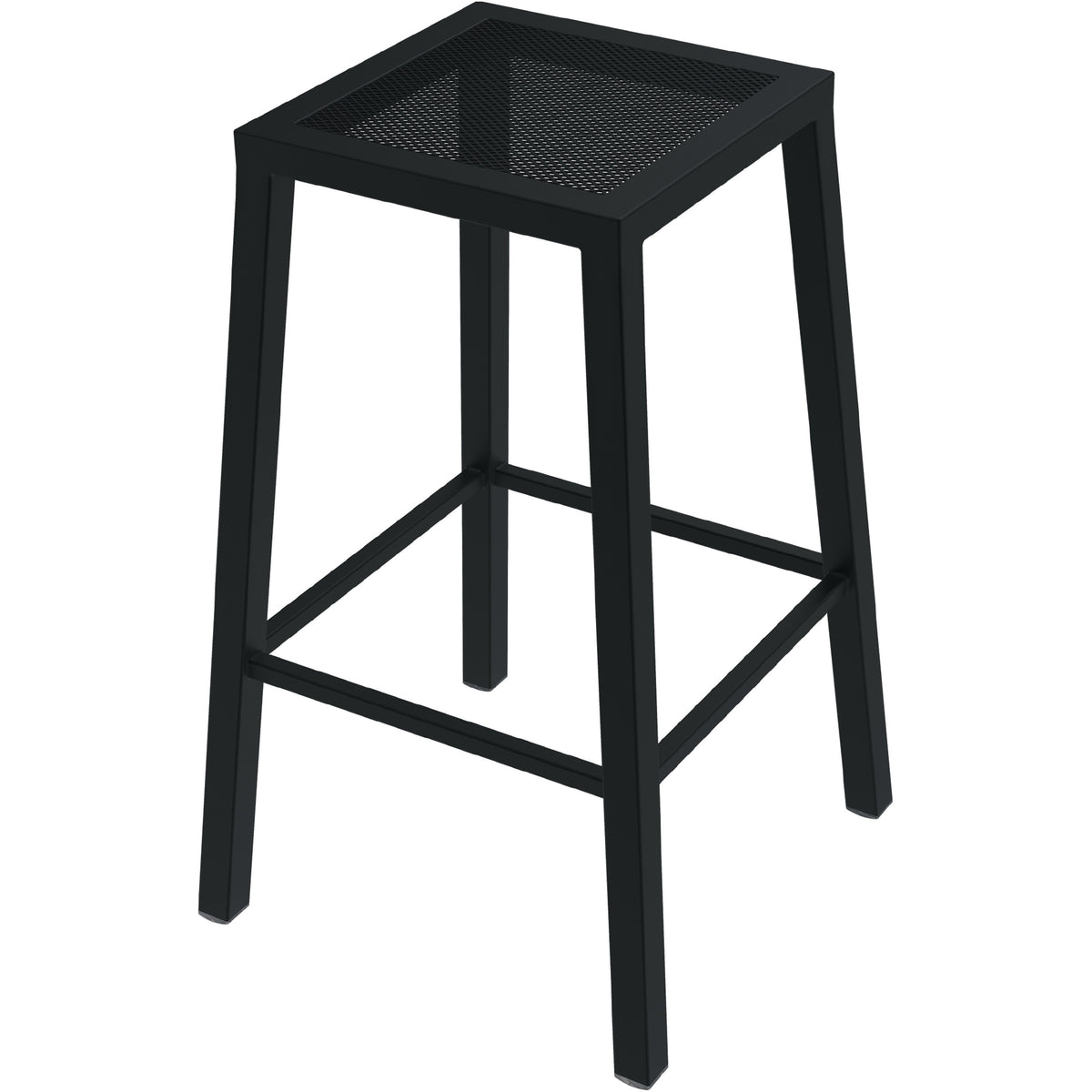 Holland Bar Stools Outdoor Series Stool - 750 lb Load Capacity - 14" Width x 14" Depth x 30" Height - Steel - Black - 1