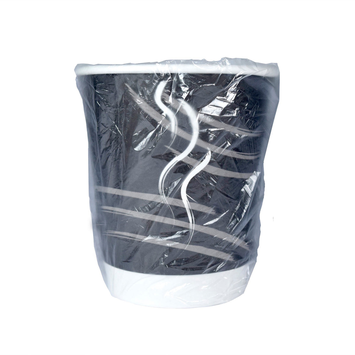 RDI 10 oz Double Wall Wrapped Hot Paper Cups - 10 fl oz - Black - Paper - Hot Drink, Beverage, Coffee, Hot Chocolate, Te