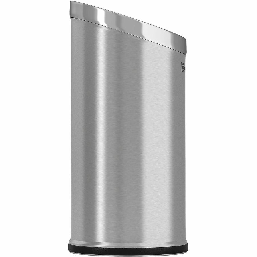 HLS Commercial 15-Gallon Round Open Top Trash Can - 15 gal Capacity - Round - Removable Lid, Handle, Smudge Resistant, E