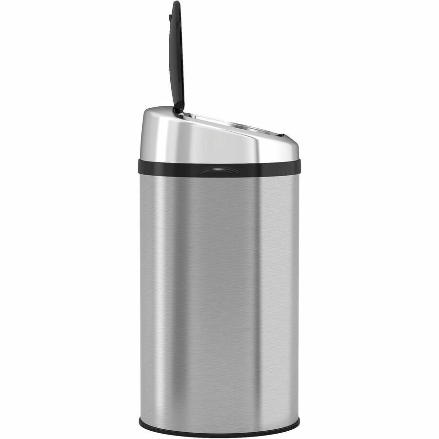 HLS Commercial 8-Gallon Sensor Trash Can - Hinged Lid - 8 gal Capacity - Round - 9.80" Opening Diameter - Touchless - 1