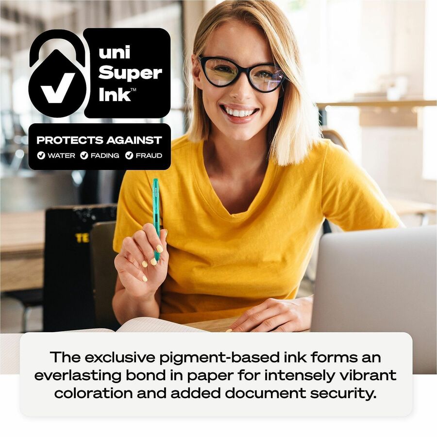uniball™ Spectrum Retractable Gel Pens - 0.7 mm Medium Pen Point - Retractable - Black Ink - Gel-based - Writing - 12 /