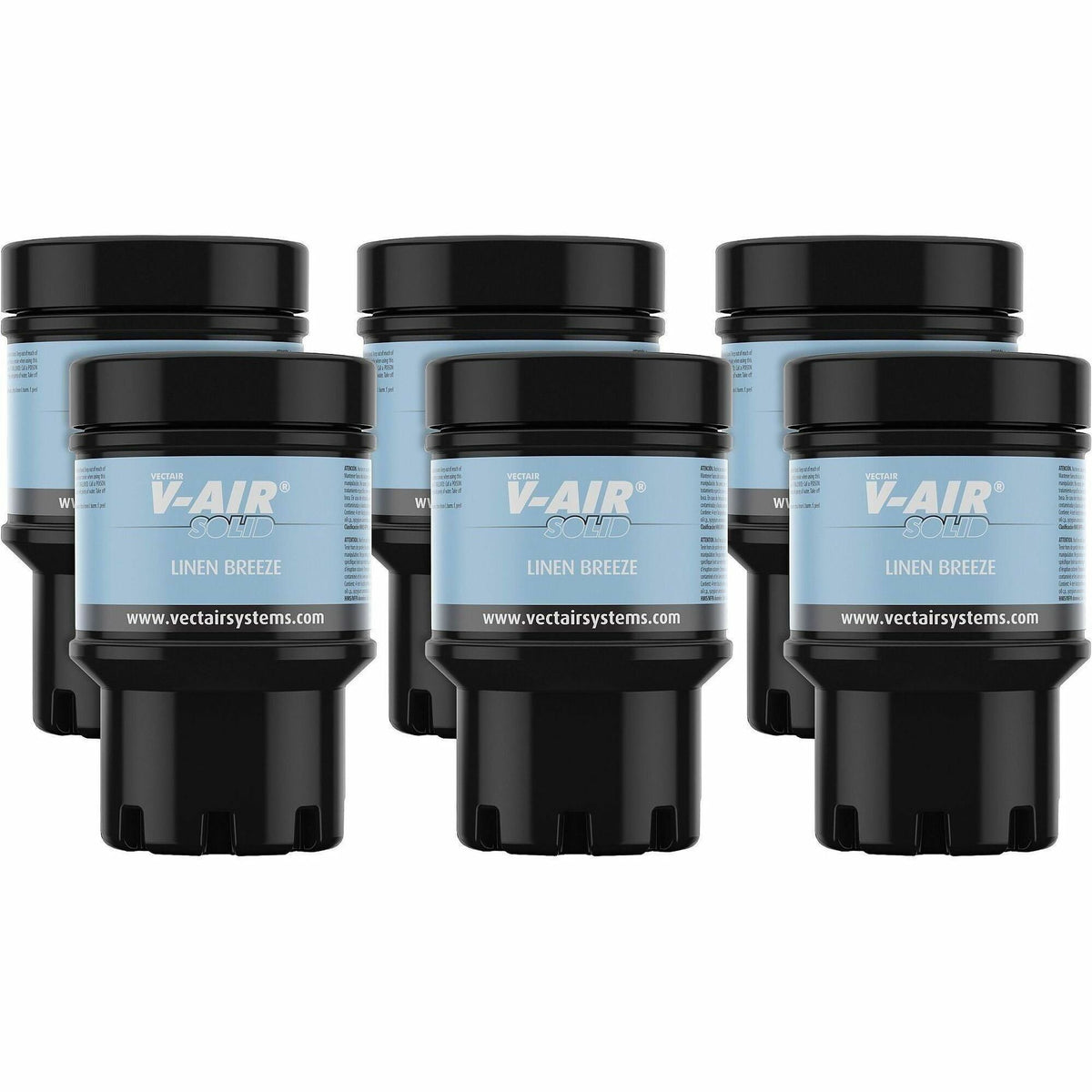 Vectair Systems V-Air MVP Dispenser Fragrance Refill - Spray - 6000 ft³ - Linen - 60 Day - Odor Neutralizer - 6 / Carton