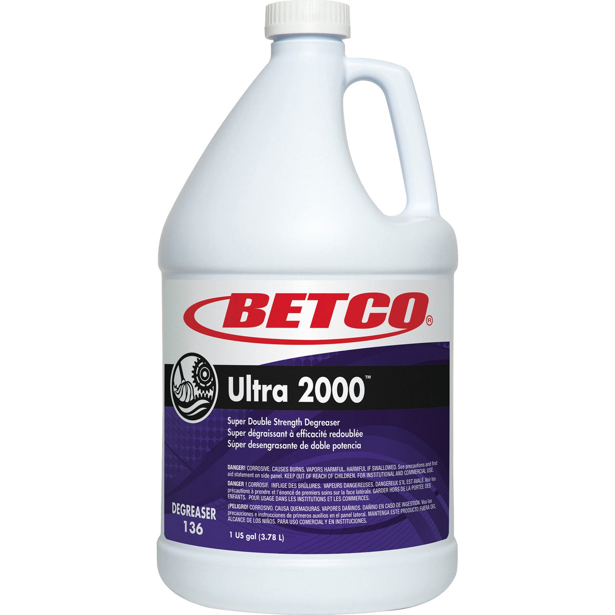Betco Ultra 2000 Super Degreaser - Concentrate - 128 fl oz (4 quart) - Cherry Almond Scent - Non-flammable, Petroleum Fr