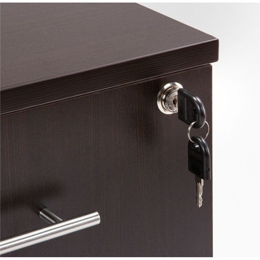 Safco Medina Laminate Mobile File/File Pedestal - 26.8" Height x 15.5" Width x 18" Depth - Total Drawer(s): 2 - Single P
