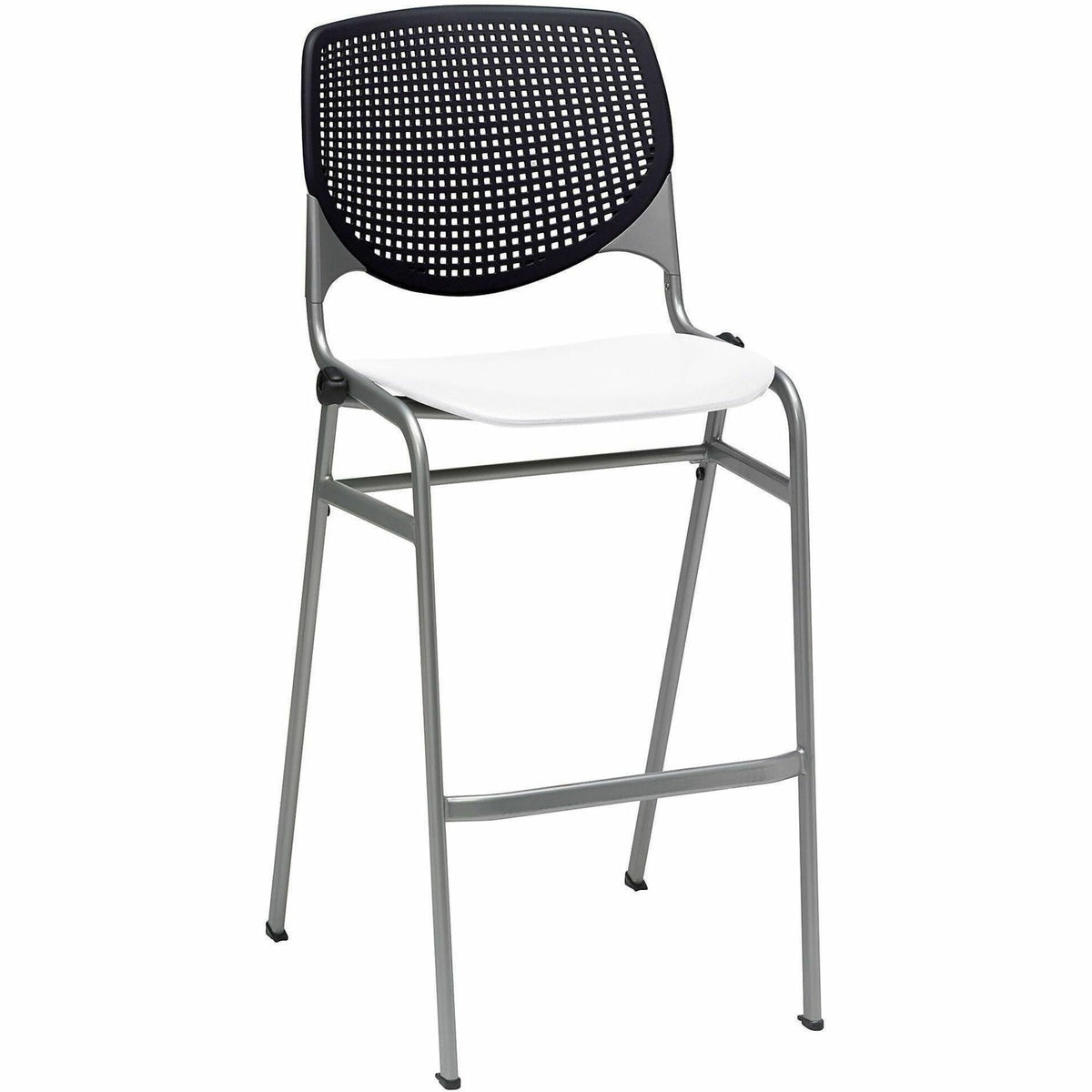 KFI Barstool Chair - Black, White - 1 Each