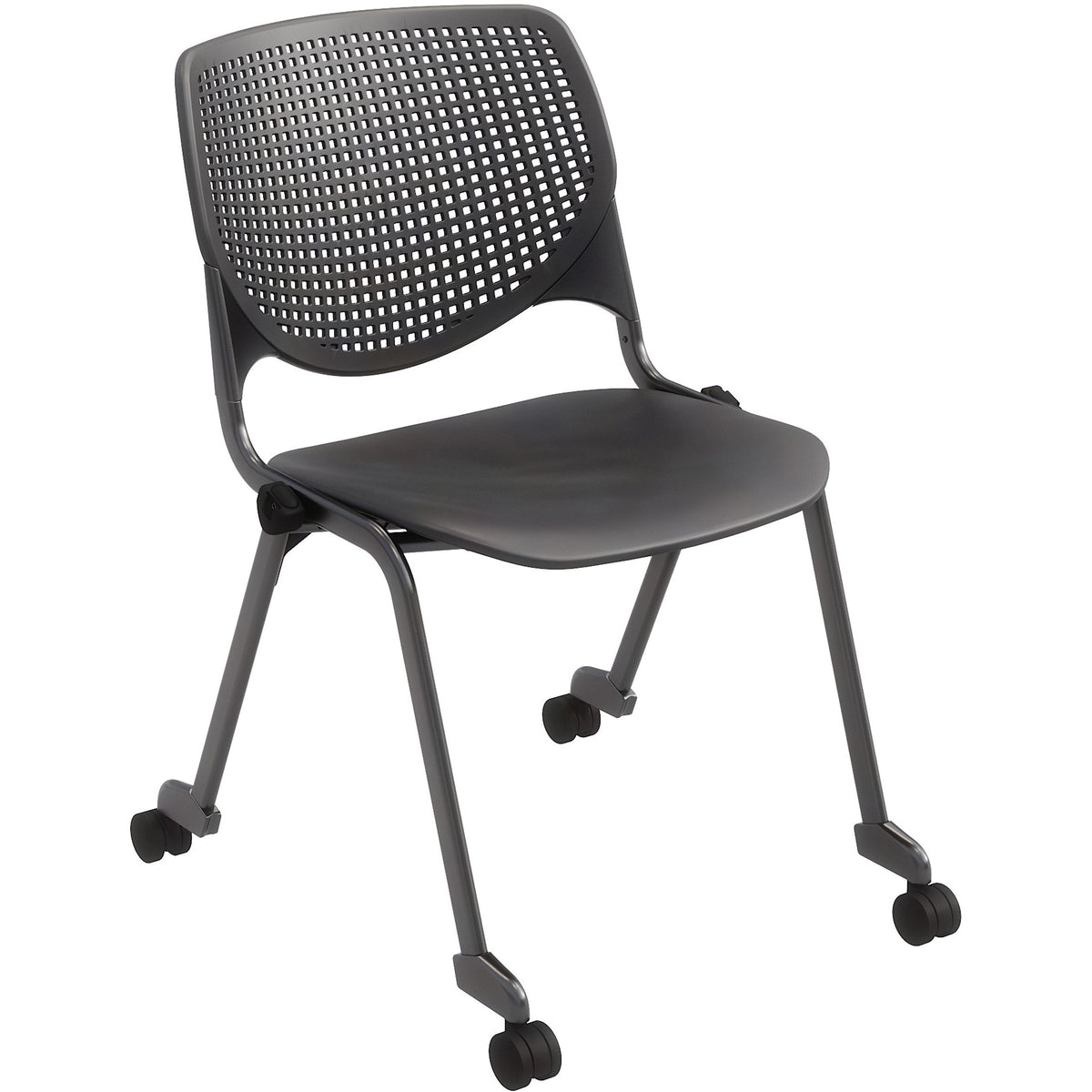 KFI Stacking Chair - Black Seat Color - Polypropylene Seat Material - Black Back Color - Polypropylene Back Material - 1