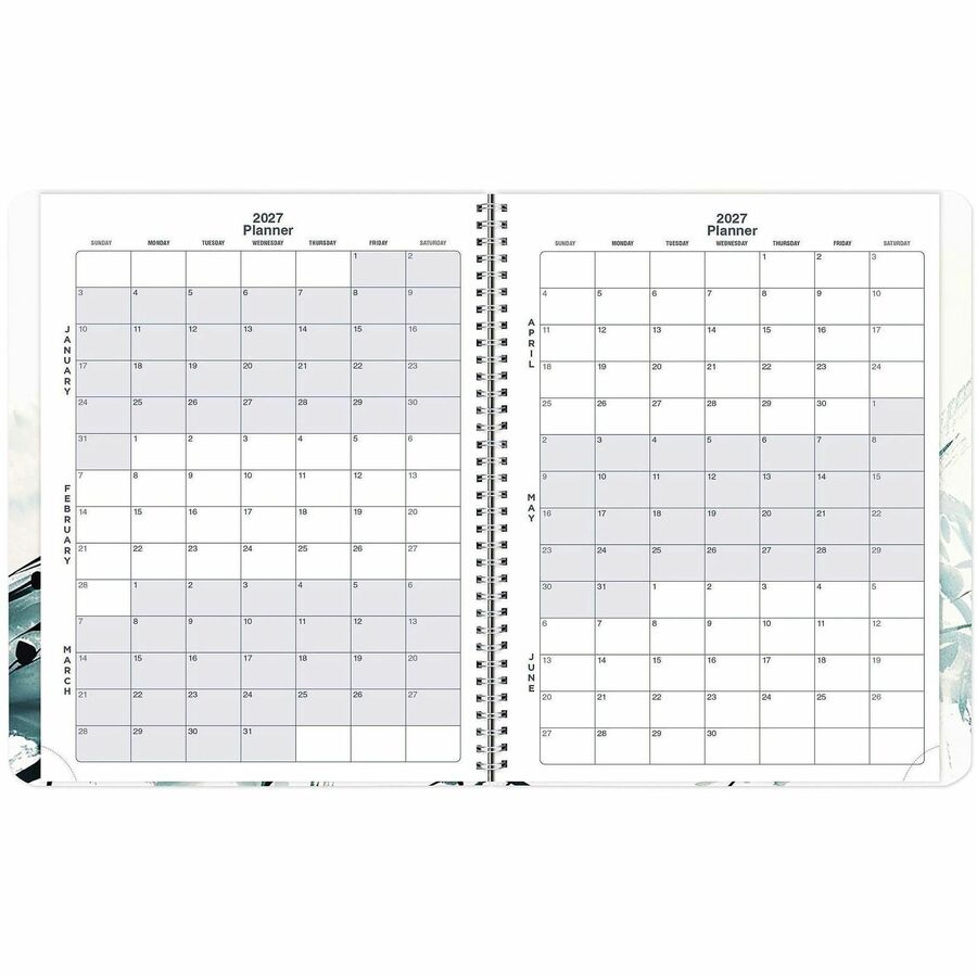 Rediform Watercolor Weekly/Monthly Planner - Julian Dates - Weekly, Monthly - 12 Month - January 2027 to December 2027 -