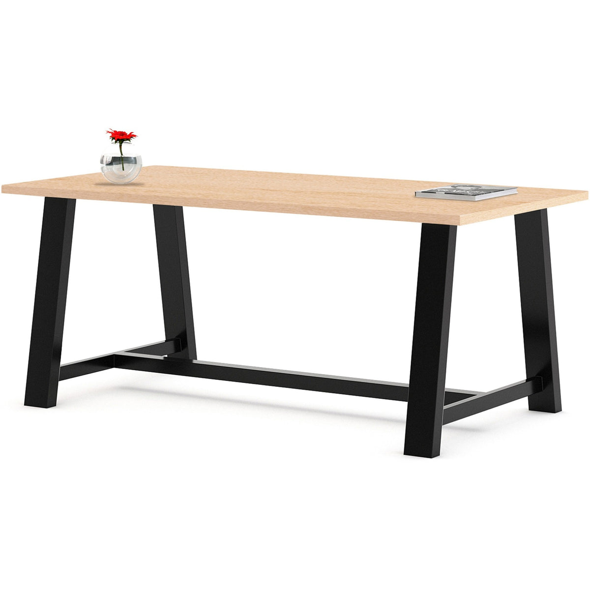 KFI Conference Table - Sawhorse Top - Cross Beam Base - 36" Table Top Width x 72" Table Top Depth - Assembly Required -
