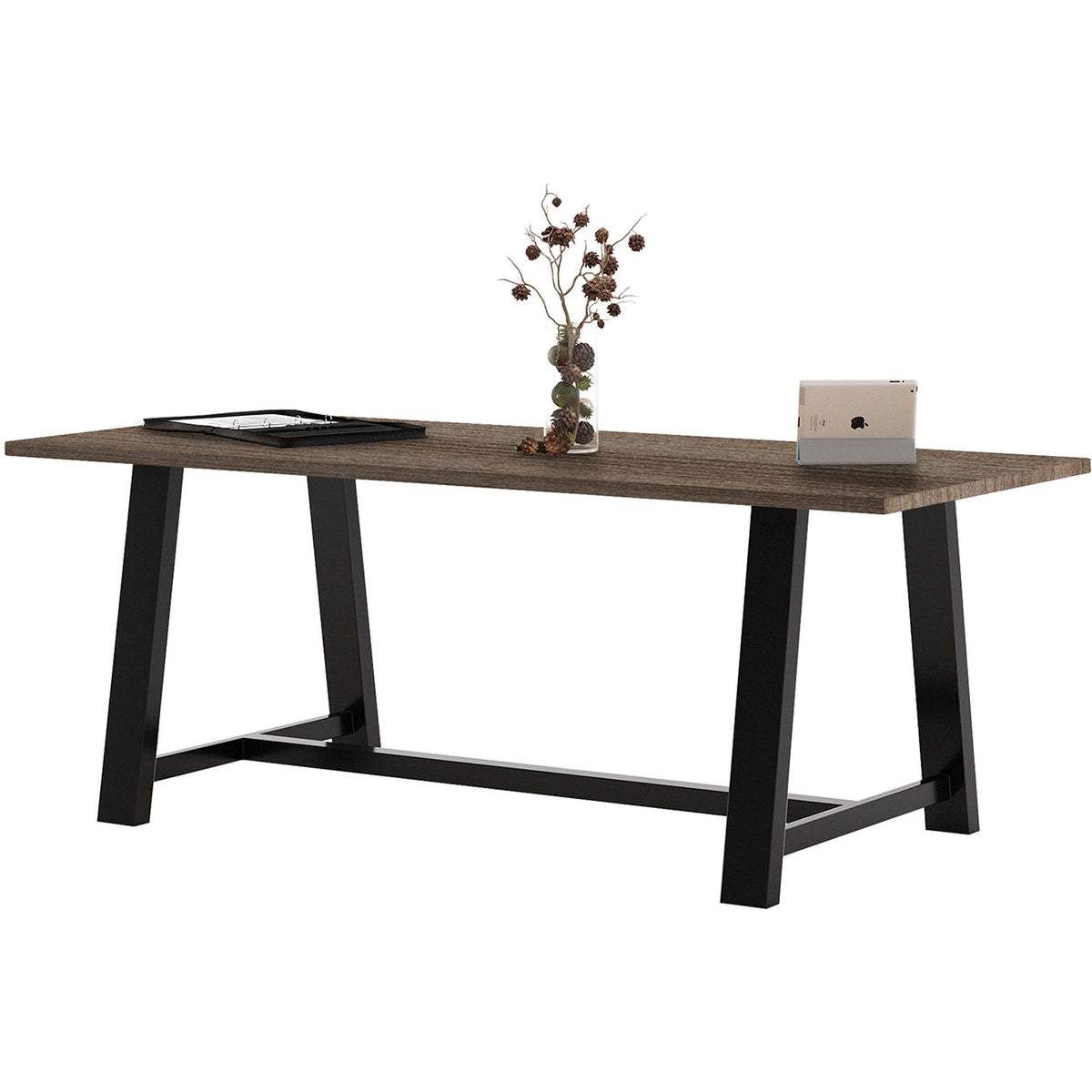 KFI Conference Table - Sawhorse Top - Cross Beam Base - 36" Table Top Width x 84" Table Top Depth - Assembly Required -
