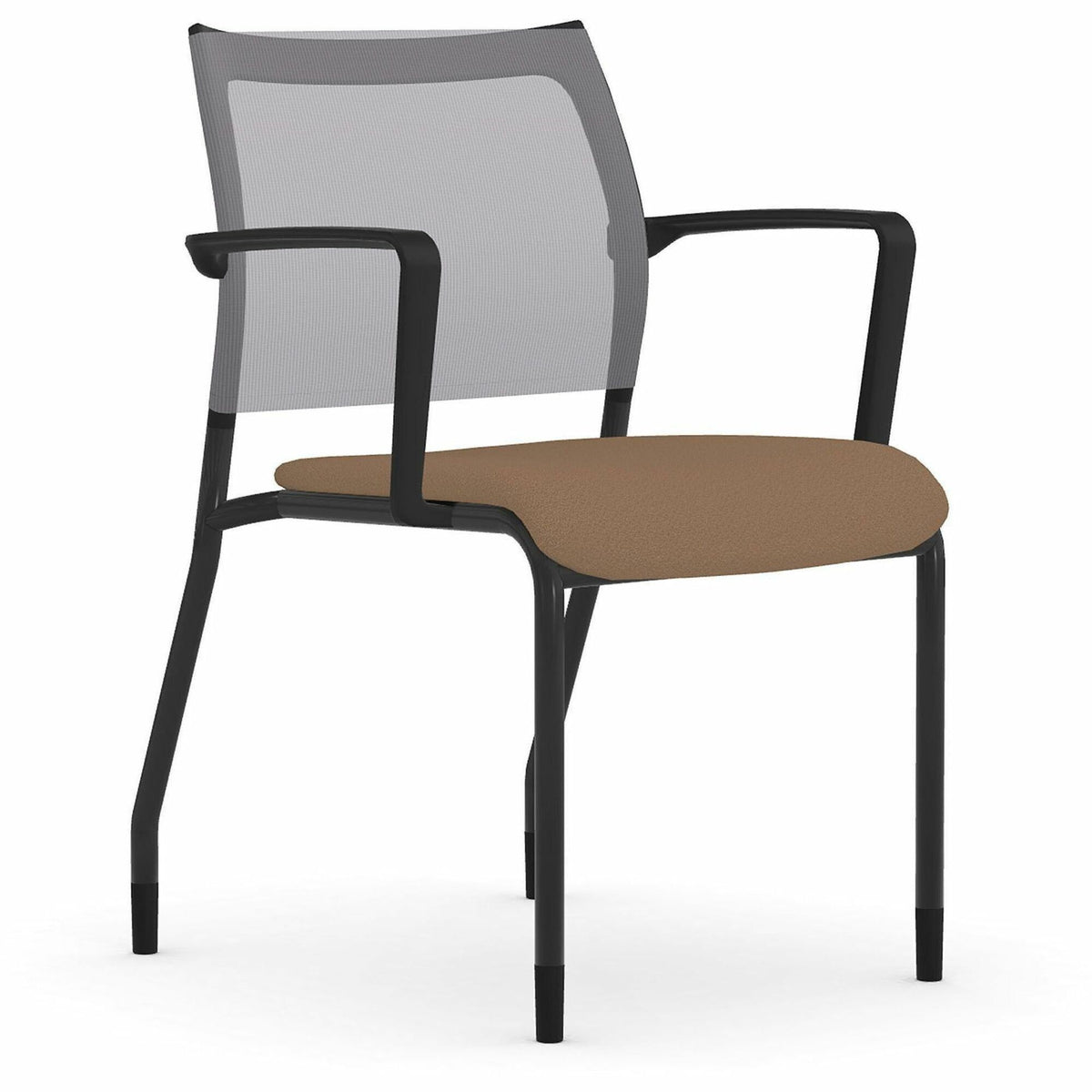 9 to 5 Seating Luna Guest Chair - Latte Seat Color - Fabric Seat Material - Dove Gray Back Color - Black Frame Color - 1
