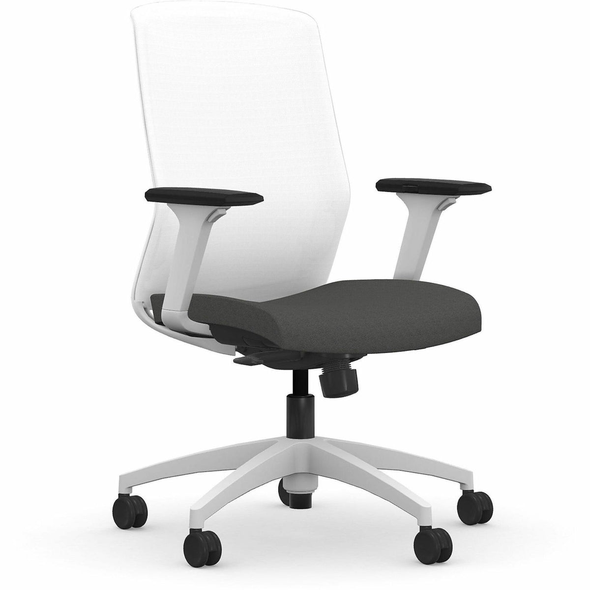 9 to 5 Seating Neo Task Chair - Dove Seat Color - Foam, Fabric Seat Material - White Back Color - 5-star Base - 1 Each