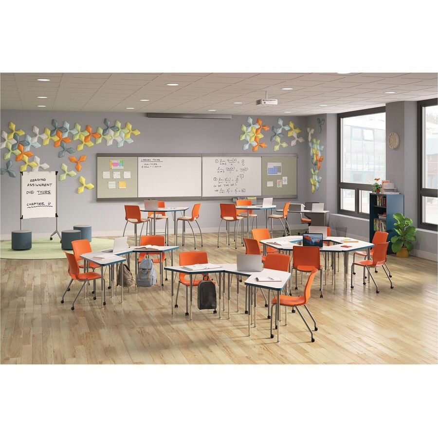 HON Build Series Ribbon Shape Tabletop - Ribbon Top - 6 Seating Capacity - 25" to 34" Adjustment x 54" Width x 30" Depth