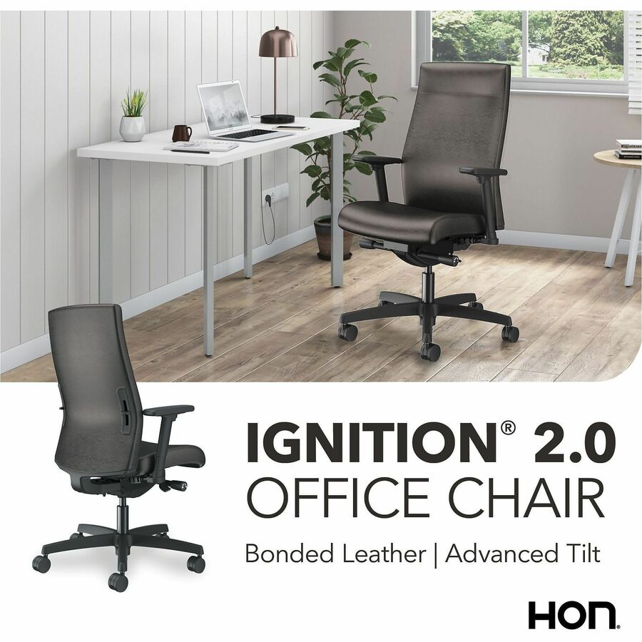 HON Ignition 2.0 Chair - Black Seat Color - Vinyl Seat Material - Black Back Color - Vinyl Back Material - Black Frame C