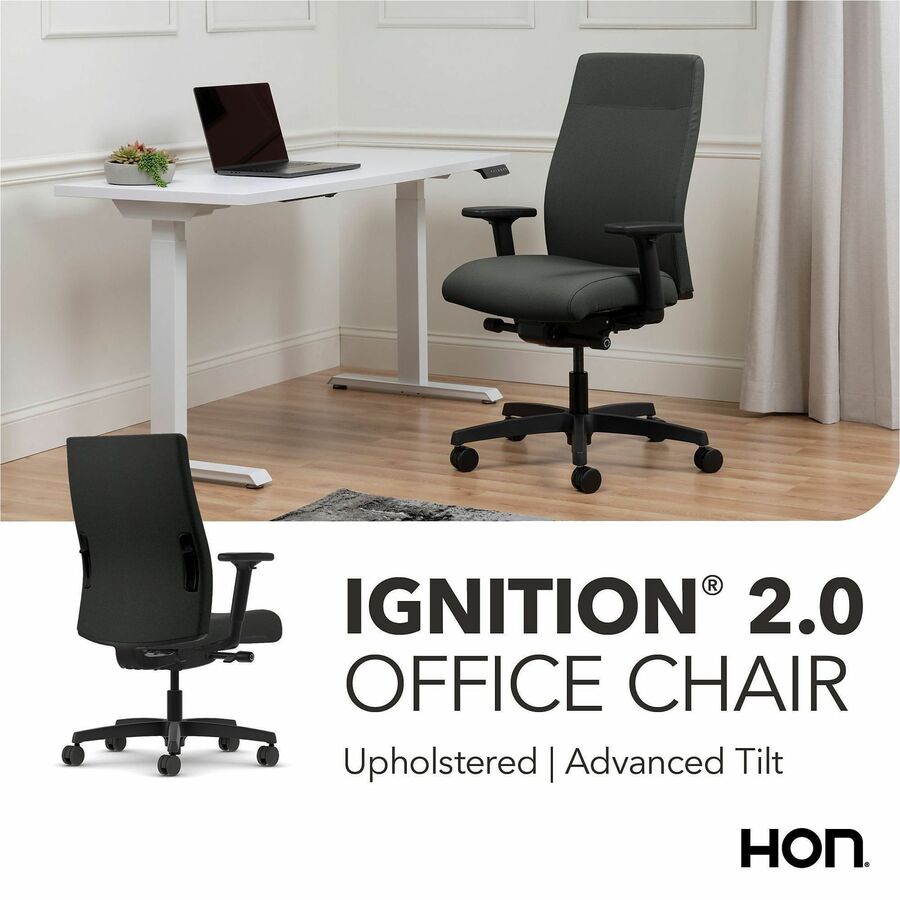 HON Ignition 2.0 Chair - Iron Ore Seat Color - Iron Ore Back Color - Fabric Back Material - Black Frame Color - Mid Back