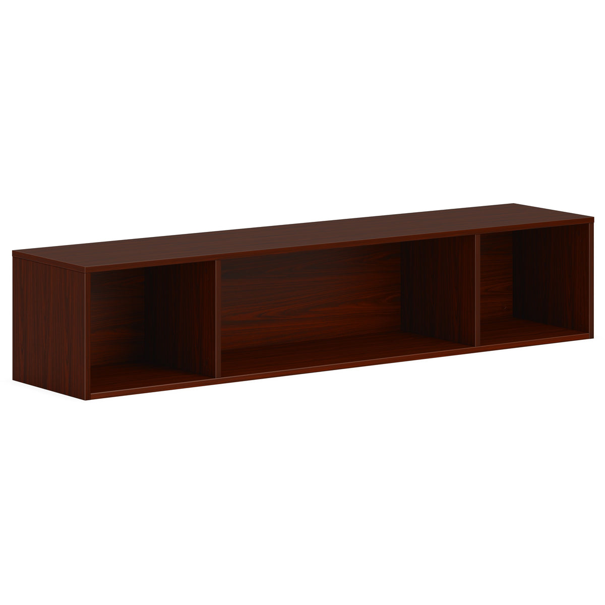HON Mod Wall Mounted Storage - Rectangle - 13.5" Height x 66" Width x 14" Depth - Finish: Traditional Mahogany - 1 Each