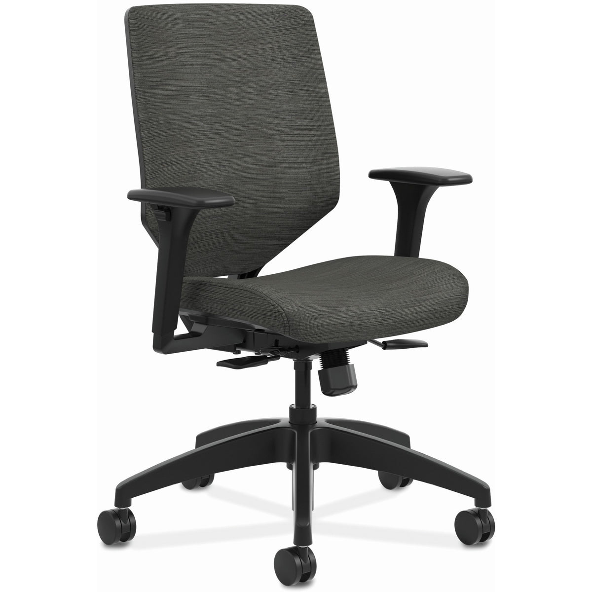 HON Solve Chair - Fabric Seat Material - Charcoal Back Color - Fabric Back Material - Black Frame Color - Mid Back - Ink