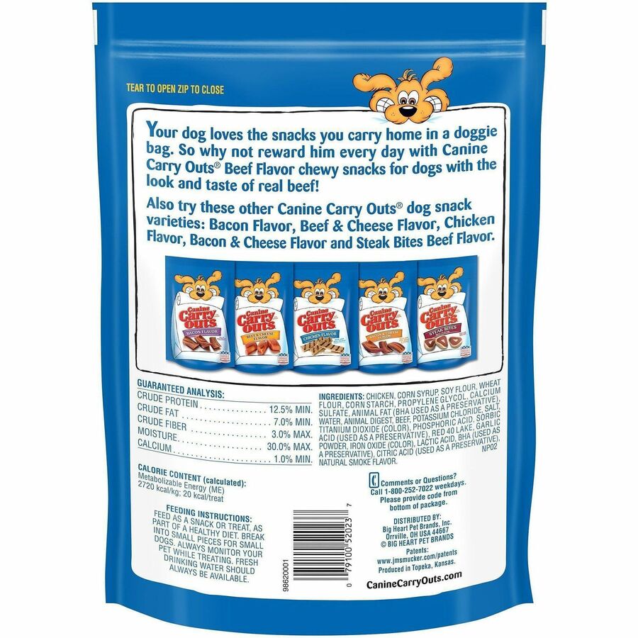 Canine Carryouts Beef Flavor Chewy Dog Treats - For Dog - Chewy - Beef Flavor - 1.41 lb - 1 Each