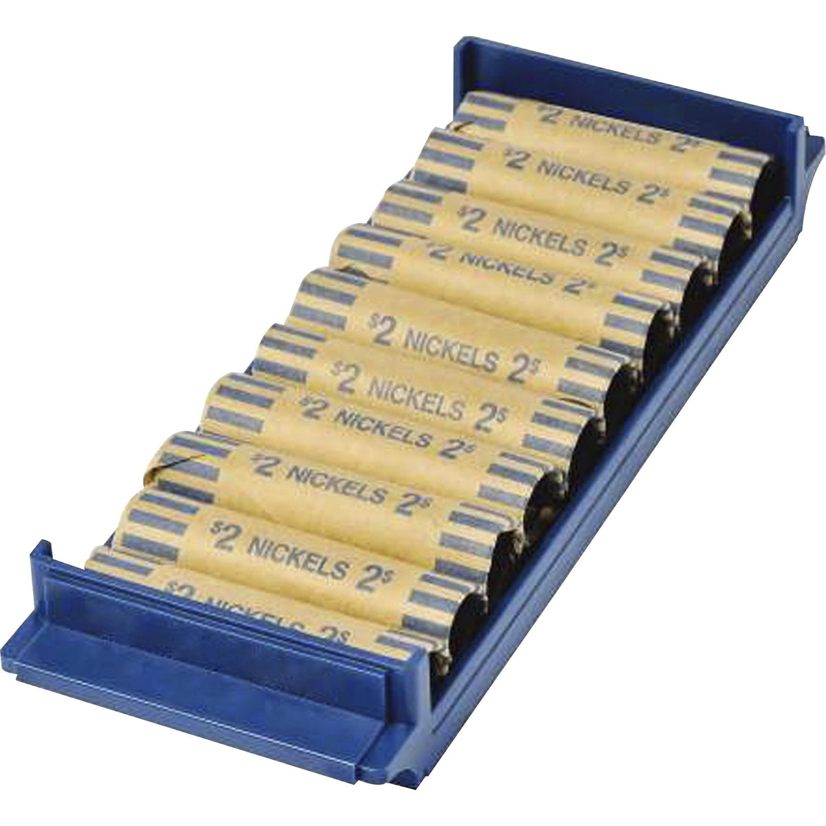 ControlTek Coin Trays for Nickels - Stackable - 10 Coin Compartment(s) - Blue - Plastic - 4 / Pack