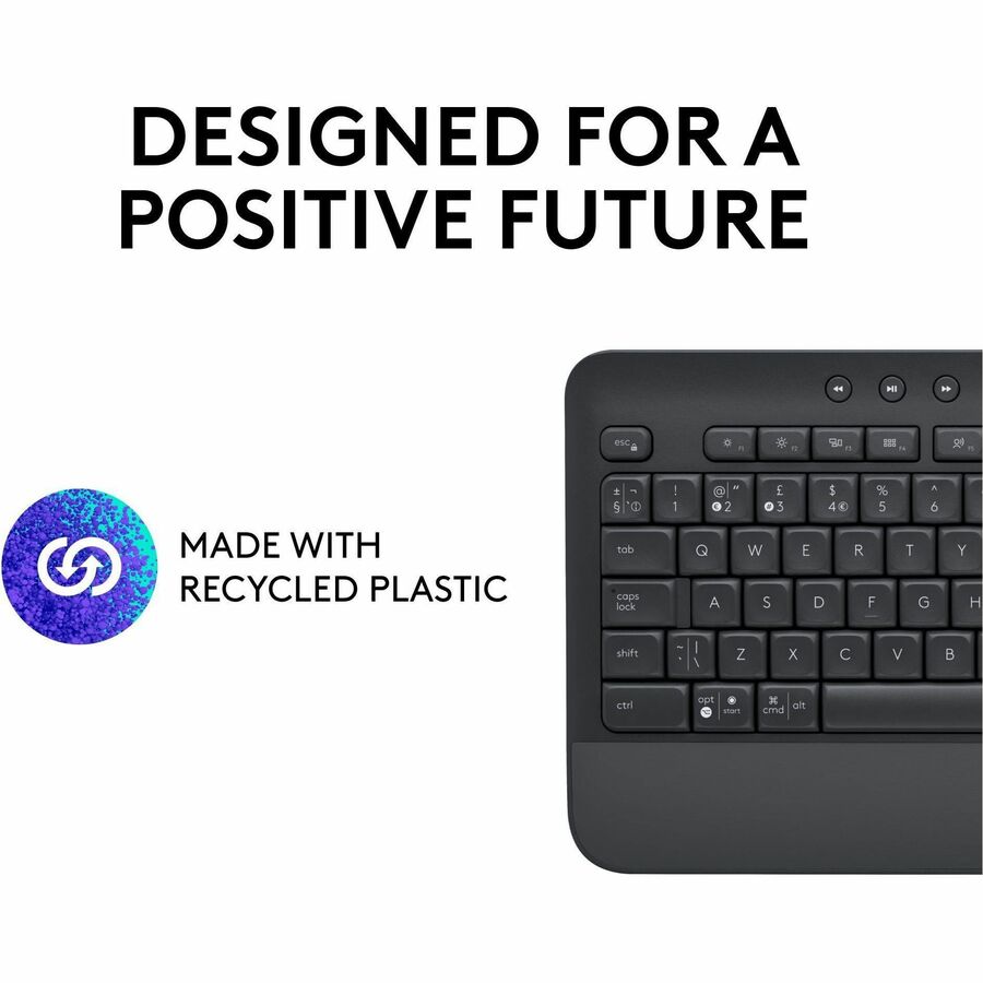 Logitech Signature K650 (Graphite) - Wireless Connectivity - Bluetooth/RF - 5.1 - 32.81 ft - ChromeOS - PC, Mac - AA Bat
