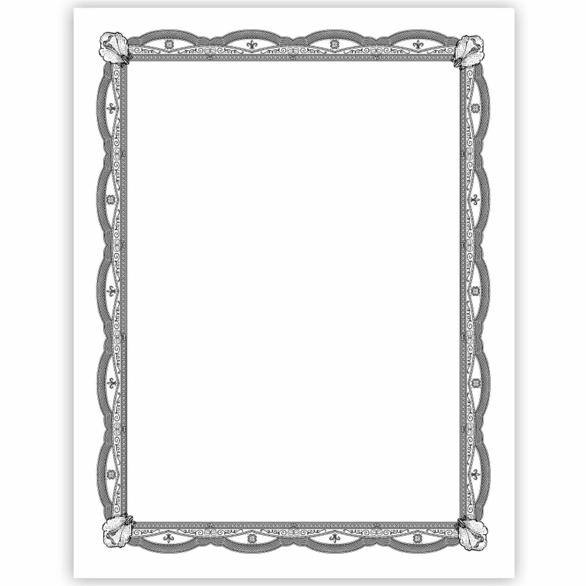 Geographics Silver Foil Award Certificates - 65 lb Basis Weight - 11" Width - Inkjet Compatible - Assorted, Silver - Foi