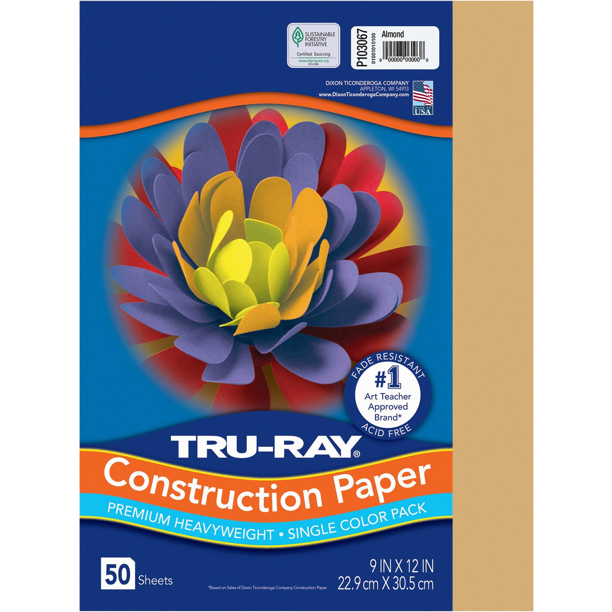 Tru-Ray Construction Paper - Art Project, Craft Project - 9" Width x 12" Length - 76 lb Basis Weight - Almond - Fiber, S