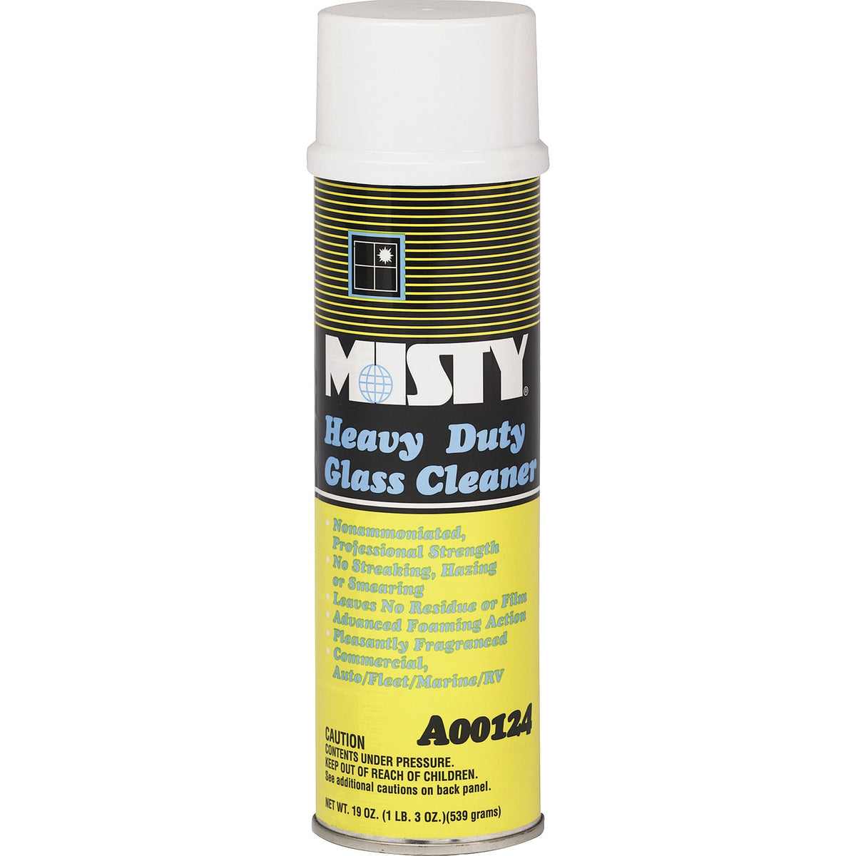 MISTY Heavy Duty Glass Cleaner - For Window, Windshield, Glass, Counter, Plastic - Foam Spray - 19 fl oz (0.6 quart) - L