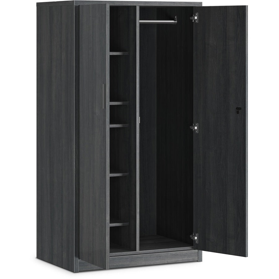 HON 10500 Series Sterling Ash Laminate Desking - 66.6" Height x 36" Width x 24" Depth - 5 Shelve(s) - 4 Adjustable Shelf