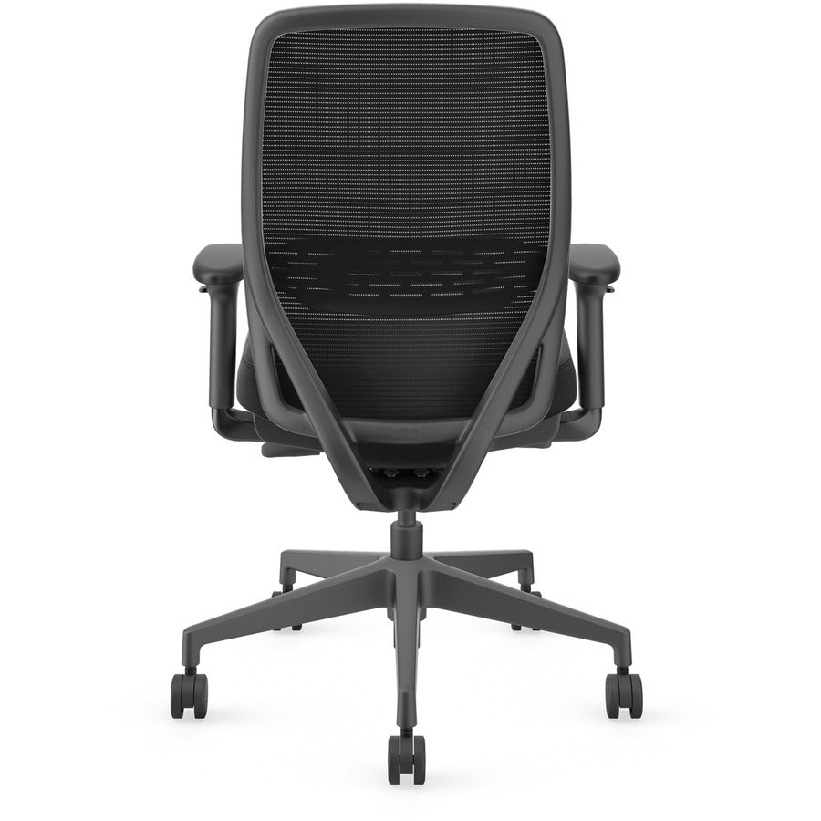 HON Nucleus Task Chair KD - Black Seat Color - Vinyl Seat Material - Black Back Color - Armrest - 1 Each