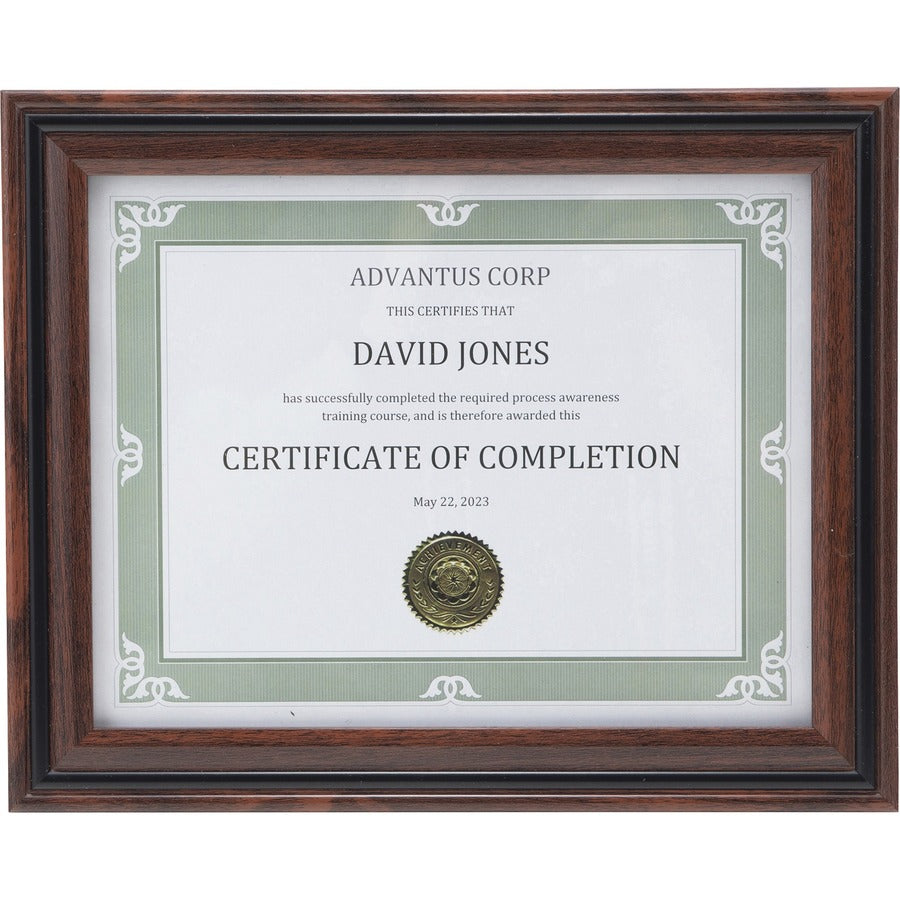 Advantus Certificate Frame - 8.50" x 11" Frame Size - Desktop - Vertical, Horizontal - Dust Resistant, Debris Resistant