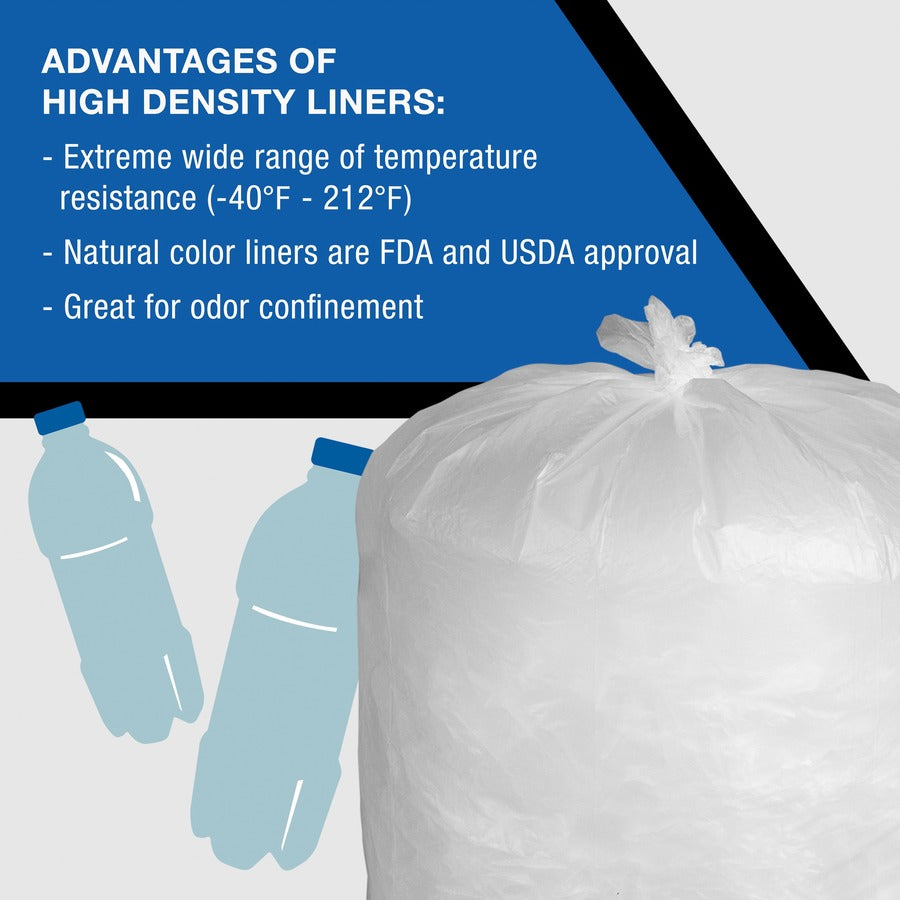 Everyday Genuine Joe High-Density Can Liners - 60 gal Capacity - 58" Length x 38" Width x 0.43 mil (11 Micron) Thickness