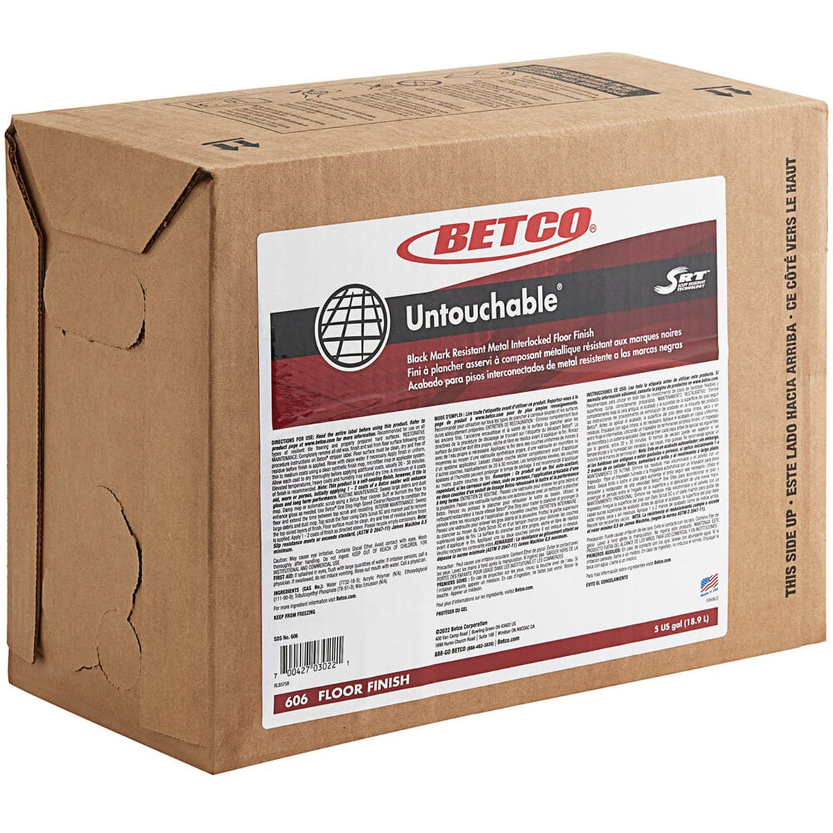 Betco Untouchable With SRT Floor Finish - 640 fl oz (20 quart) - Mild Scent - 1 Each