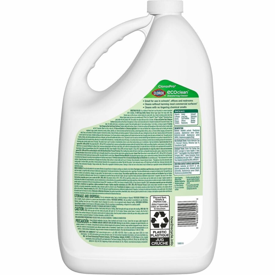 CloroxPro™ EcoClean Disinfecting Cleaner Refill - Ready-To-Use - 128 fl oz (4 quart) - 4 / Carton